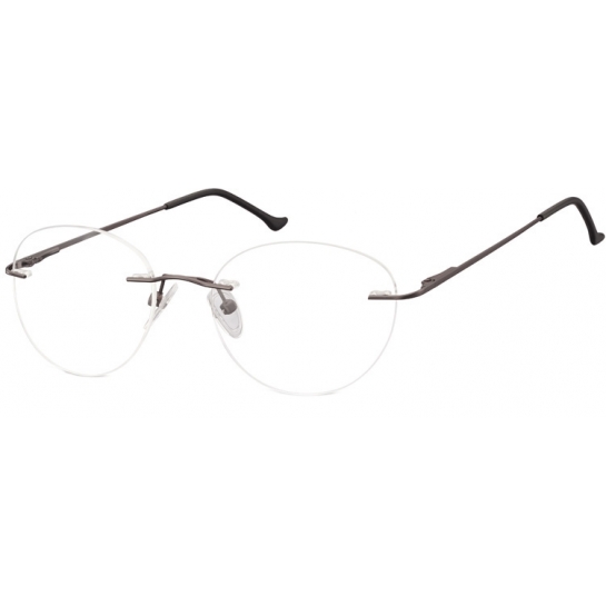 Bezramkowe Okulary Oprawki okrągłe korekcyjne Sunoptic 985A grafitowe